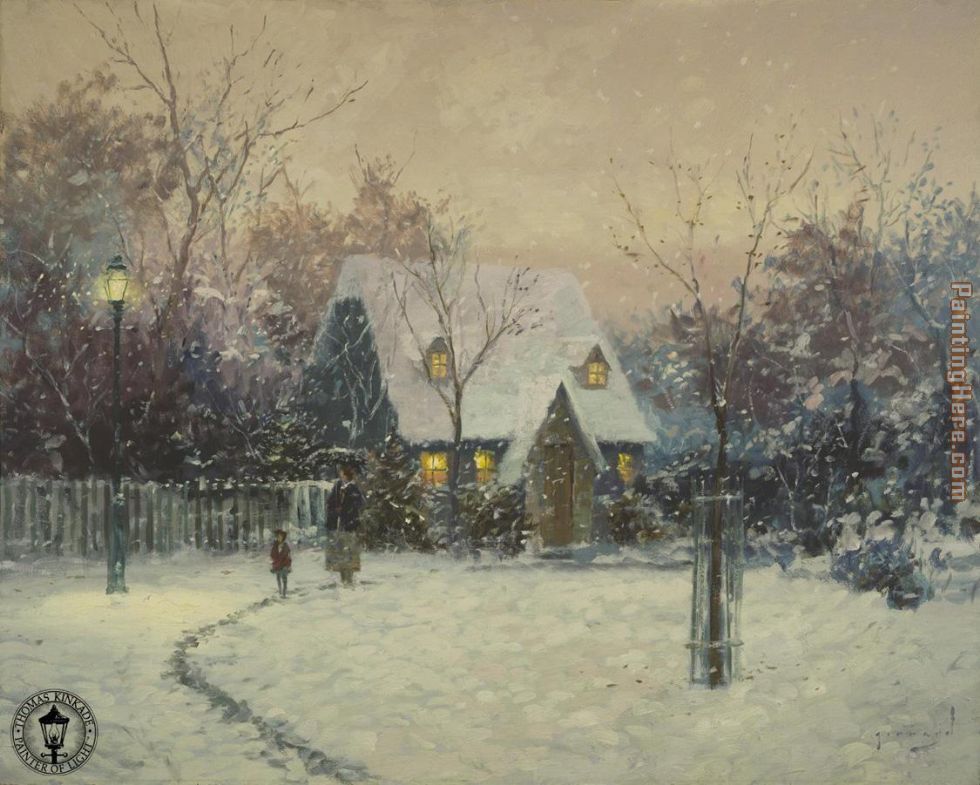 Thomas Kinkade A Winter's Cottage